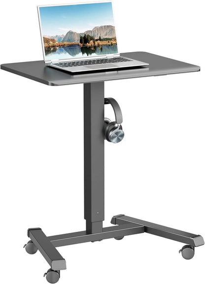 Höhenverstellbares Stehpult mit Rollen und Laptoptisch