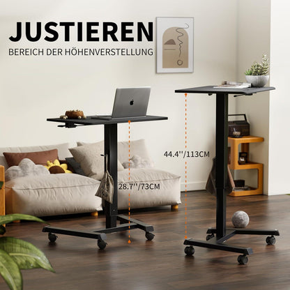 Höhenverstellbares Stehpult mit Rollen, Laptoptisch