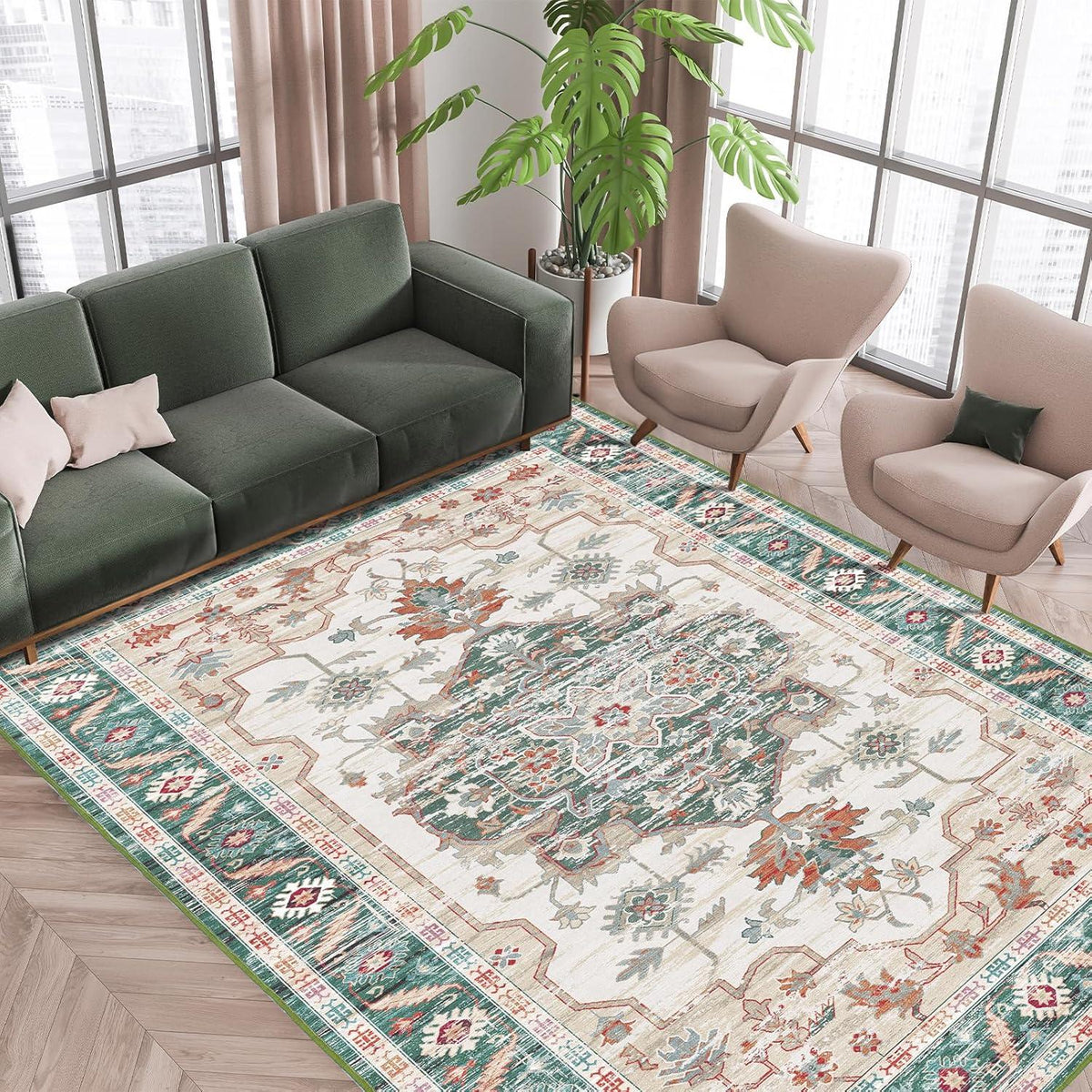Vintage-Flauschiger Teppich für Wohnzimmer und Schlafzimmer 200x300 cm