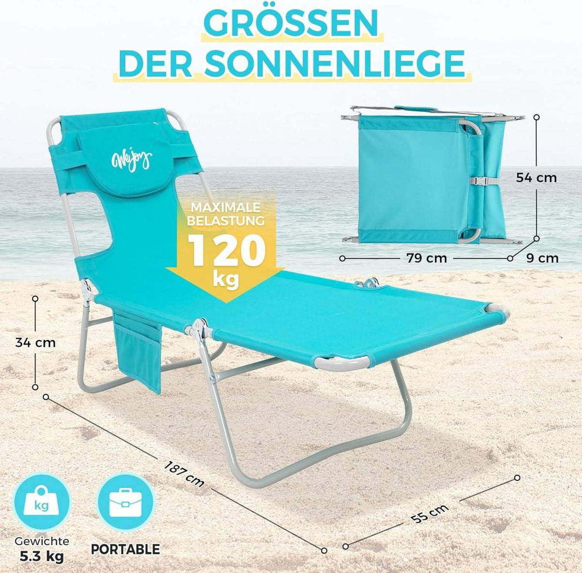 Klappbare Sonnenliege mit