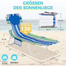 Klappbare Sonnenliege mit Lesefenster, 5-Position, Leicht