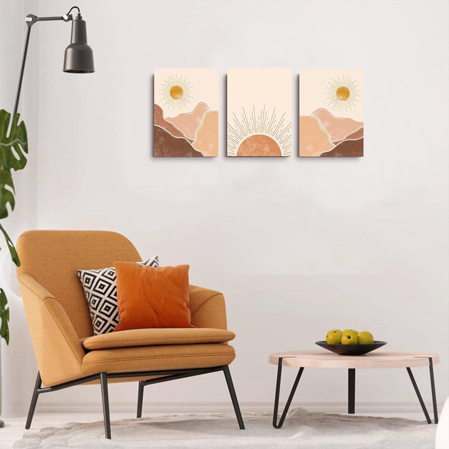 Moderne Boho Leinwandbild Orange 40x30cm Wohnzimmer Schlafzimmer Büro