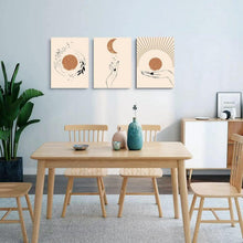 Boho Bilder Orange, Sonne und Mond Leinwandbild 40x30cm