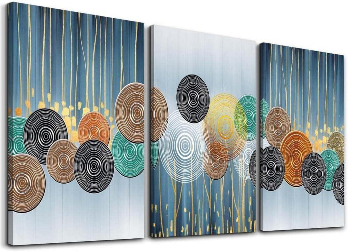 Abstrakte Kreise Leinwand Wandkunst Modern 40x30cm