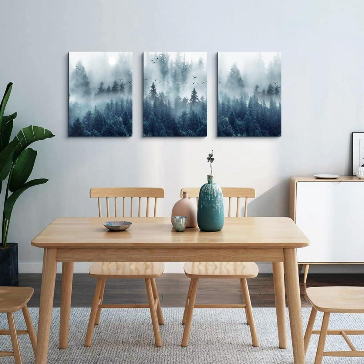 Moderne Leinwandbild Natur Wald Vögel Sonnenlicht 40x30cm