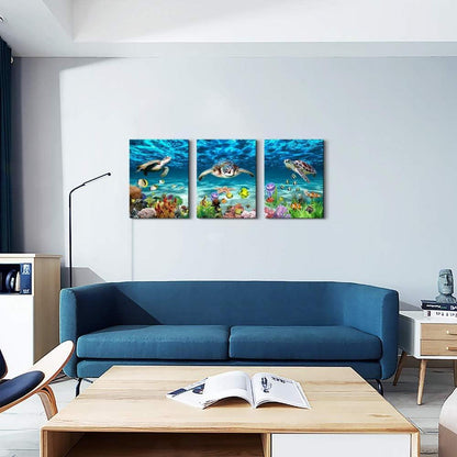 Ozean Schildkröte Leinwand Bild Wanddekoration 40x30cm