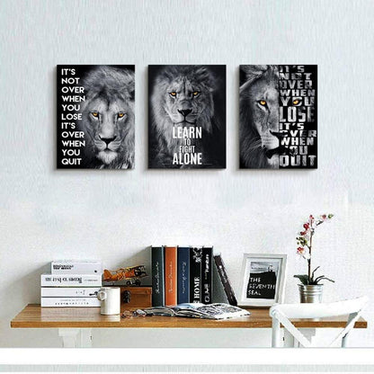 Inspirierende Wandbilder Schwarz Weißer Löwe 40x30cm Wohnzimmer Schlafzimmer Büro Badezimmer