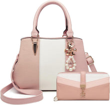 Miss Lulu Damen Handtasche mehrfarbig PU Leder Perle Crystal Drop