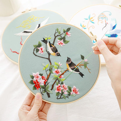 Kreuzstich Set Vögel & Blumen – Anfänger Stickset mit Zubehör