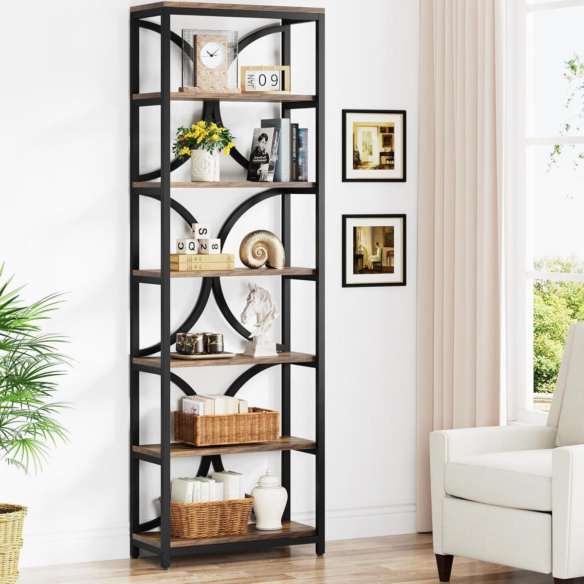 6-Ebenen Bücherregal Industrie Design 200cm