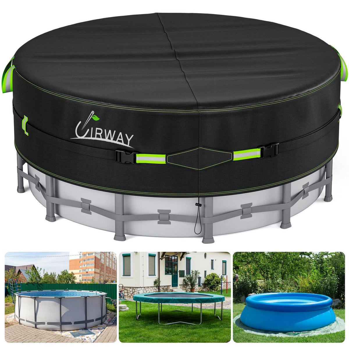 Runde Poolabdeckung 549cm – UV-Schutz & Windfest