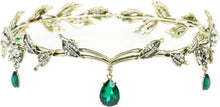 Elfen Kopfschmuck Vintage Grün Strass Tiara Haarband Damen