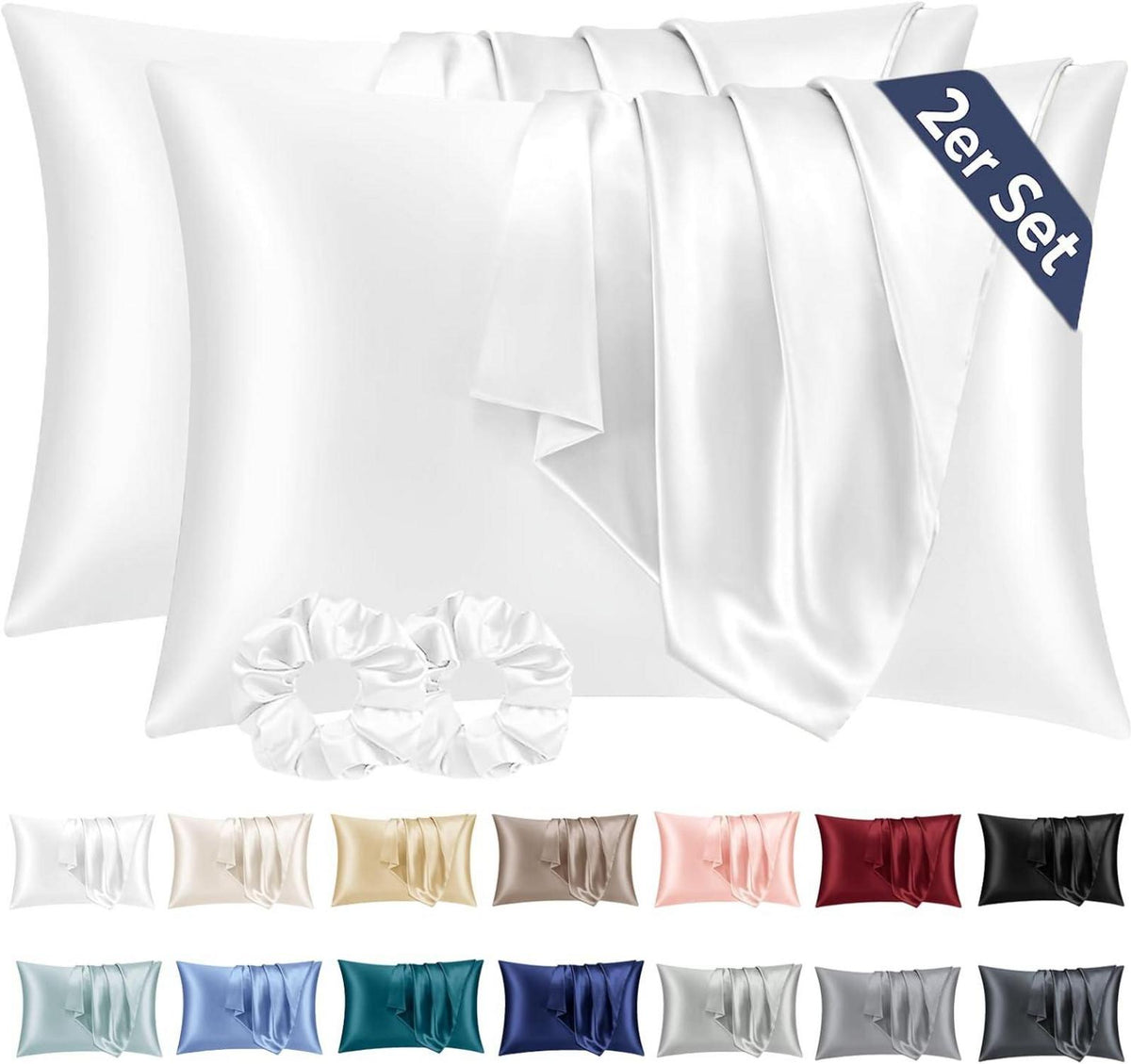 Satin Kissenbezug 50x80 Weich Seidenkissenbezug Pflege Silk