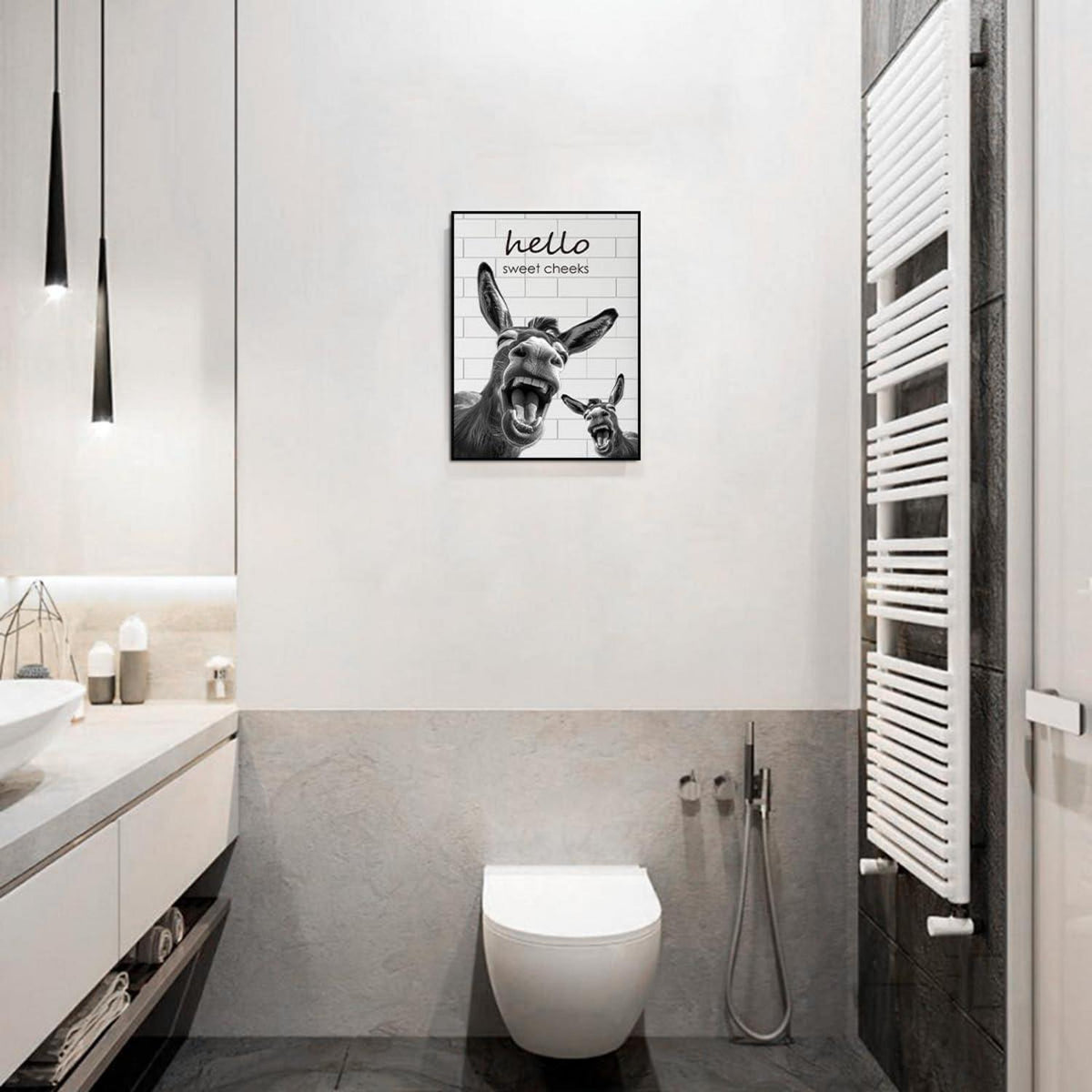 Lustiger Esel Leinwand Poster 30x40 cm Badezimmer Wohnzimmer
