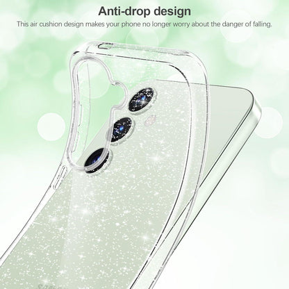 Samsung Galaxy S24 5G Glitzer Handyhülle mit Schutzfolie Transparent Silikon Case