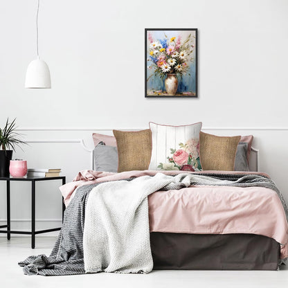 Vintage Blumen Leinwandbild 30x40 cm für Schlafzimmer und Wohnzimmer