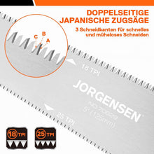 JORGENSEN 125mm Japansäge SK5 Klinge 18TPI/25TPI Holzsäge