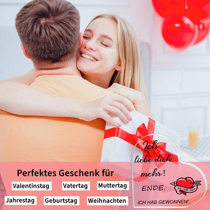 Liebes Plakette Herzform Acryl Block Gravur Geschenk für Paare
