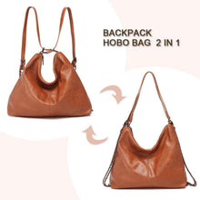 Pahajim Damen Rucksack PU Lederrucksack 2 in 1