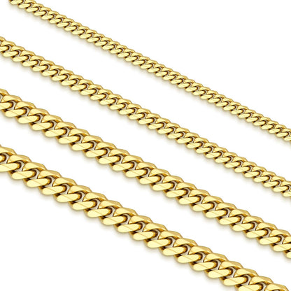 Herren Panzerkette mit Diamantschliff 14K Gold 5mm Golden 55,9cm