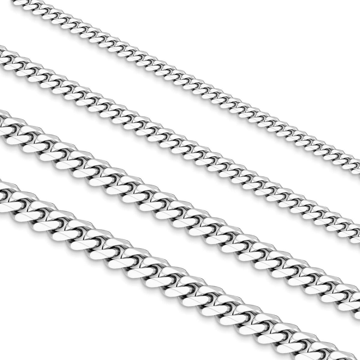 Edelstahl Panzerkette 5mm Diamantschliff Gold Cuban Link 61cm