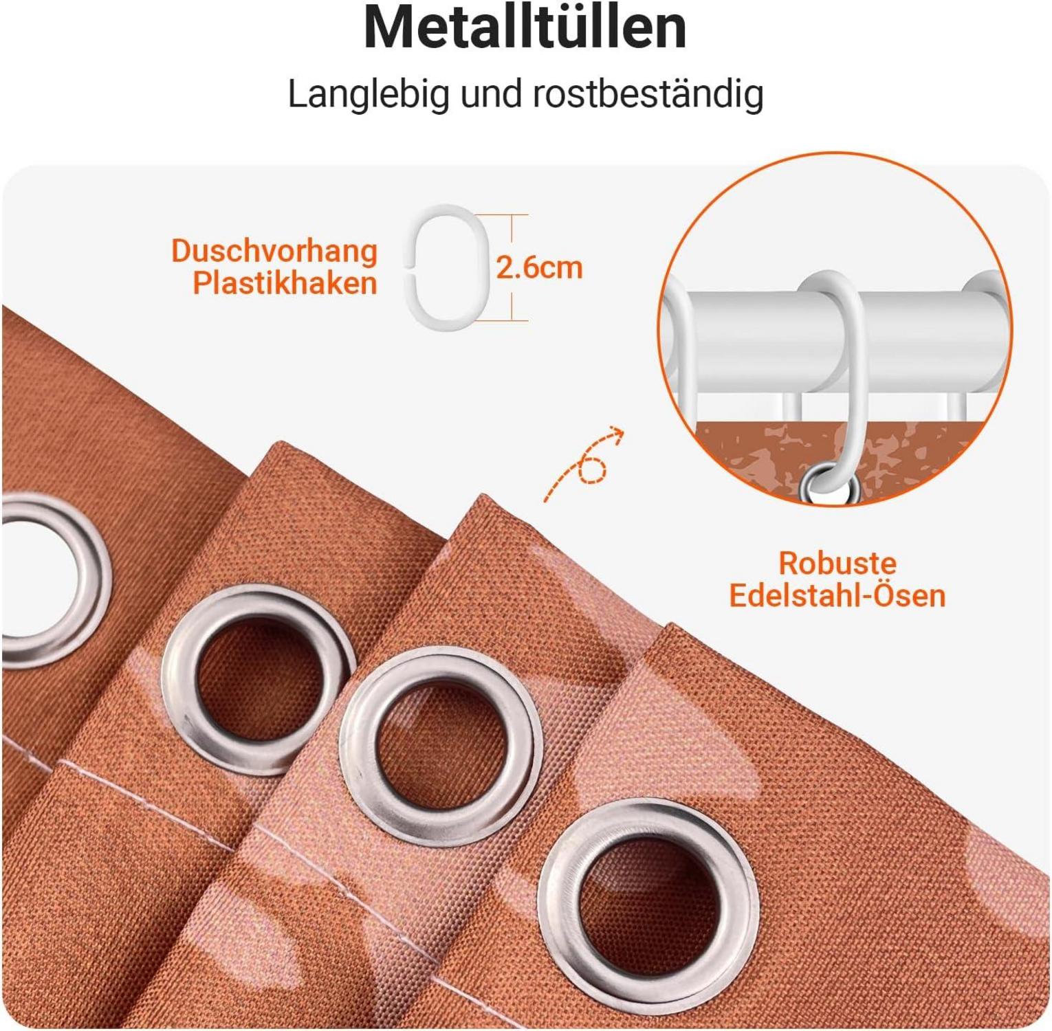Duschvorhang Blätter Linie 120x200cm Wasserabweisend Polyester Lerores