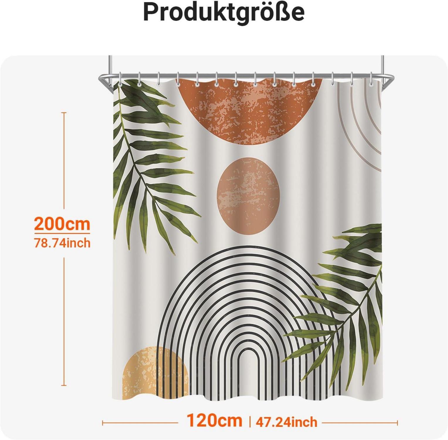Duschvorhang Blätter Linie 120x200cm Wasserabweisend & Antischimmel