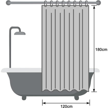 Duschvorhang Grau 120x180 cm – Wasserdicht & Anti-Schimmel