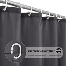 Duschvorhang Dunkelgrau 180x180 cm Wasserdicht Textil