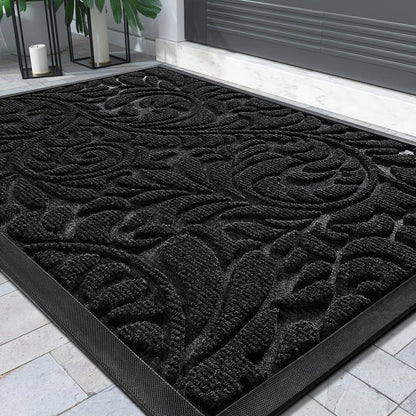 Waschbare Fußmatte rutschfest – 75x43 cm Schwarz