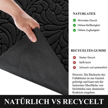 Waschbare Fußmatte rutschfest – 75x43 cm Schwarz