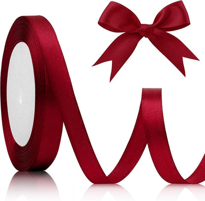 Satinband Rot 10mm 22m Geschenkband Weinrot Weihnachten Hochzeit