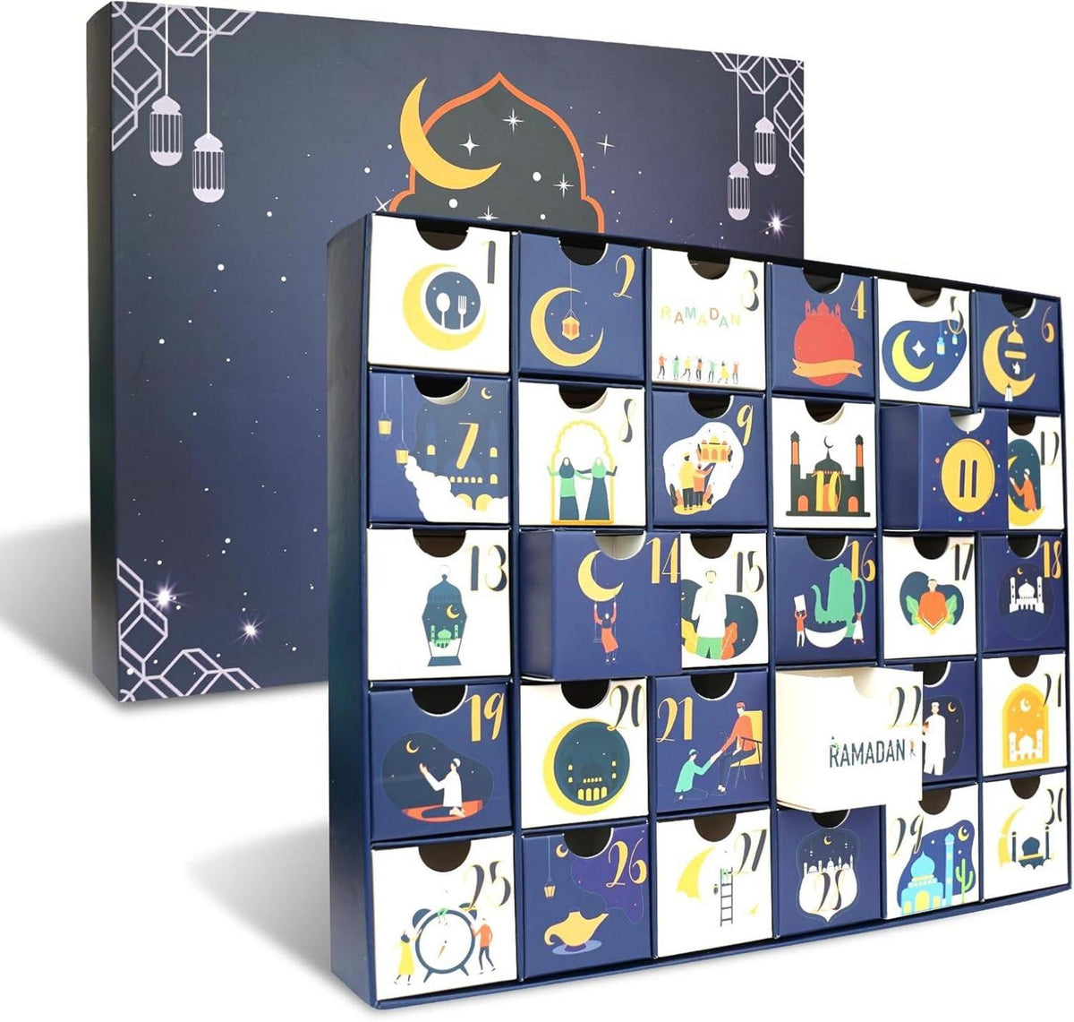 Ramadan Kalender zum Befüllen XXL 30 Schubladen Boxen