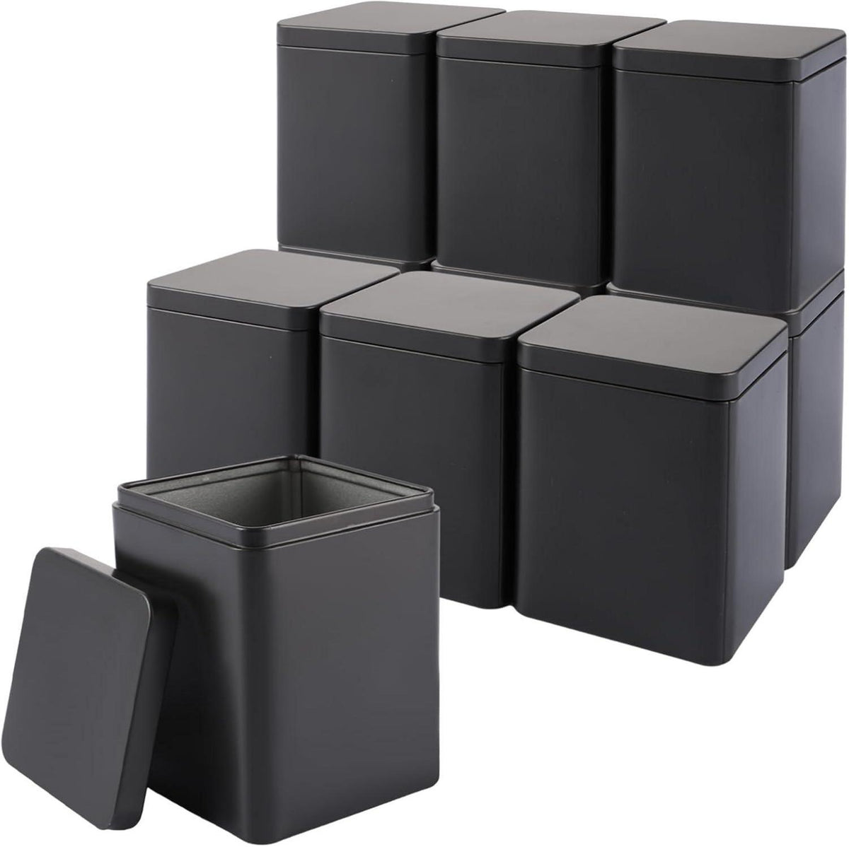 10er Set klassische Teedosen für losen Tee, aromadicht, Metall, 90g