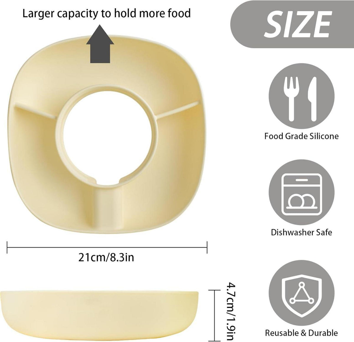Snackschale für Stanley Tumbler wiederverwendbar 3 Fächer