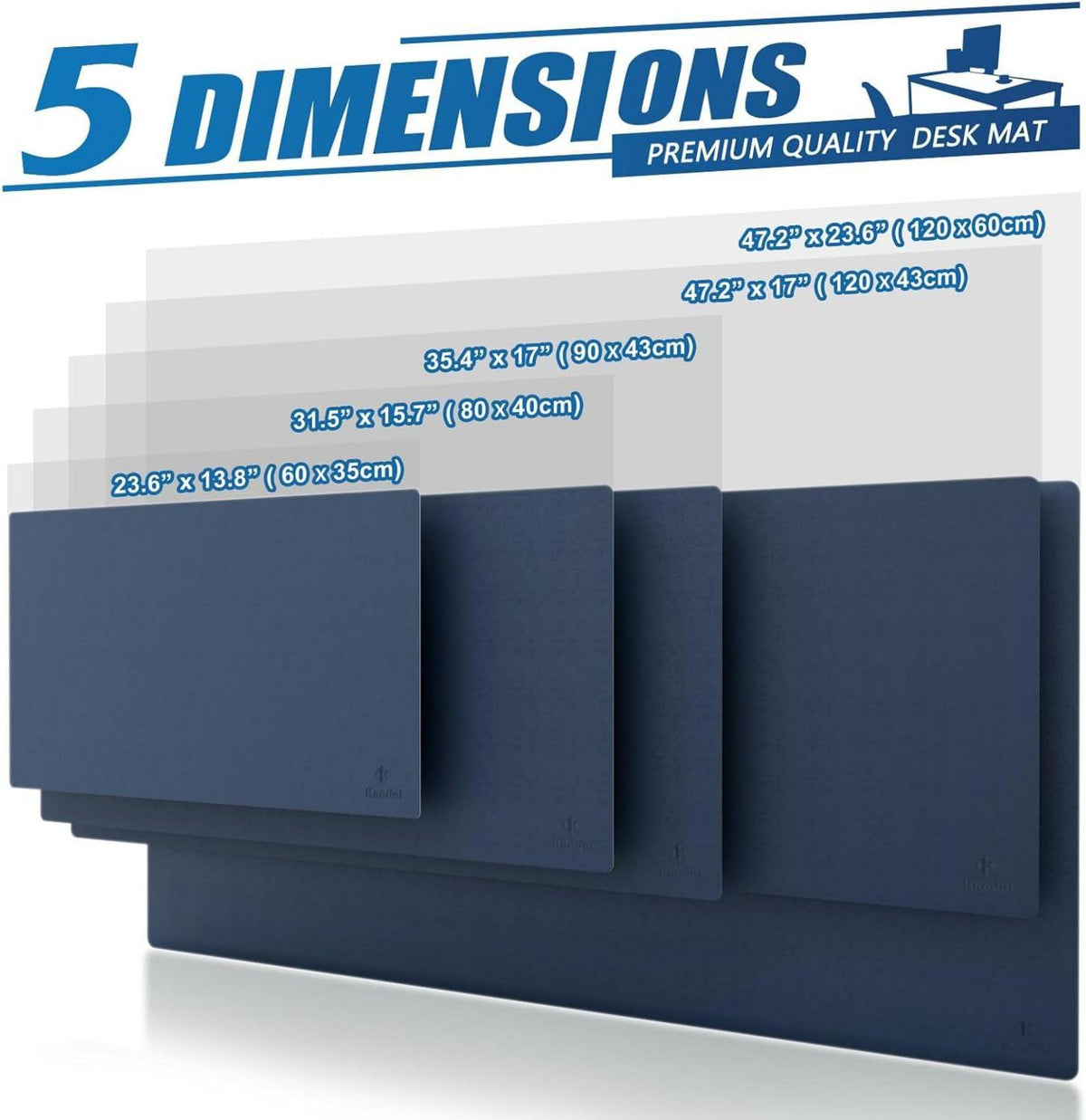 Tischunterlage wasserdicht PVC doppelseitig Dunkelblau Gelb 43cm x