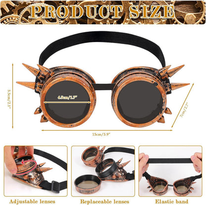 Steampunk Kostüm Herren Brille Fliege Halskette Ring Zahnräder Halloween