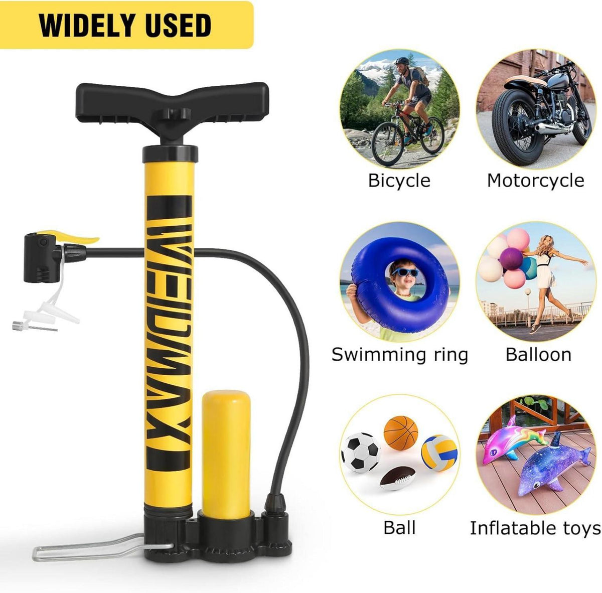 Fahrrad Luftpumpe Mini Tragbare Standpumpe inkl. Presta & Schrader Ventil