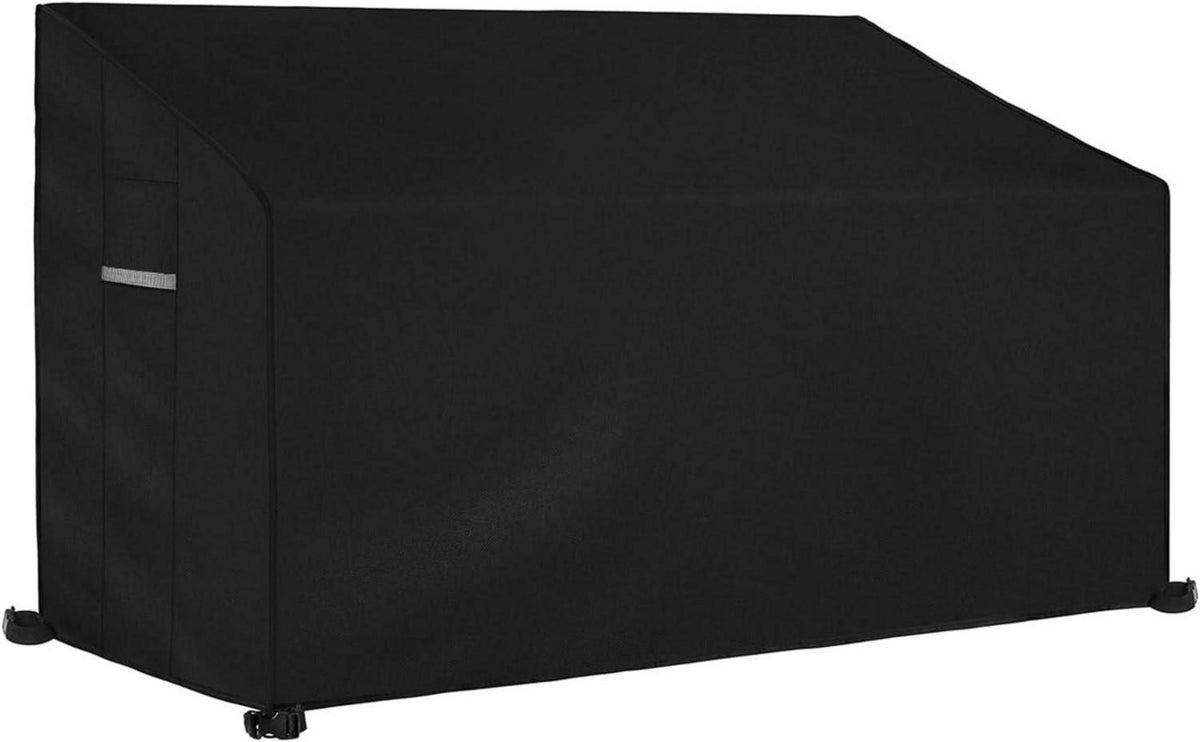 Gartenbankabdeckung 4 Sitzer Oxford-Gewebe Schwarz UV-beständig