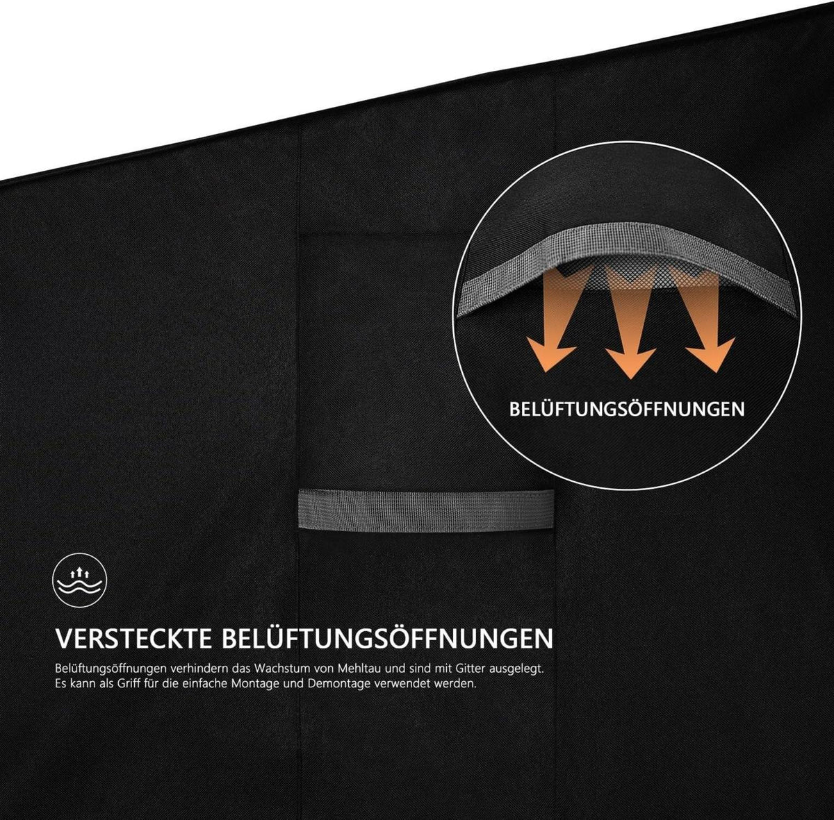 Gartenbank Abdeckung Schwarz 4-Sitzer UV-beständig wasserdicht 600D Oxford