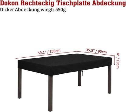 Dokon Tischplatte Abdeckung Wasserdicht 600D Oxford Schwarz