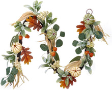 Herbstgirlande Kürbis Beeren Ahornblatt Türkranz 150cm
