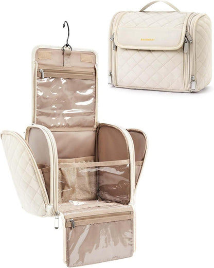 Make-Up Organiser Kulturbeutel Aufhängbar Kosmetiktasche Frauen Beige