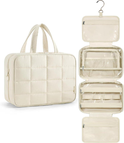 Kulturbeutel zum Aufhängen Damen Groß Makeup Organizer Beige