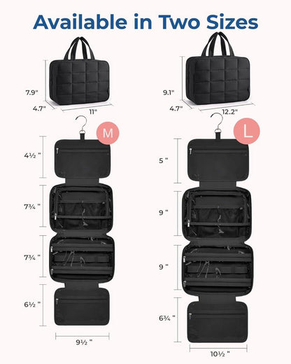 Kulturbeutel zum Aufhängen für Damen Kosmetiktasche Groß Schwarz
