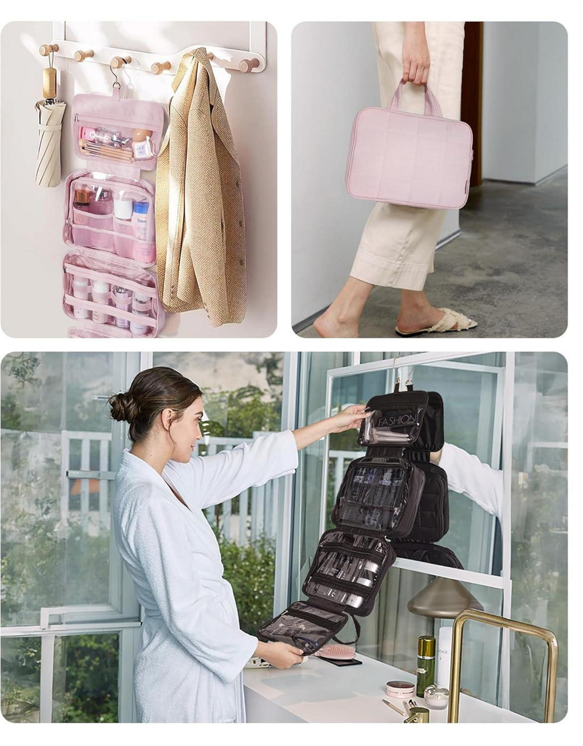 BAGSMART Kulturbeutel Aufhängen Damen Schwarz Organizer