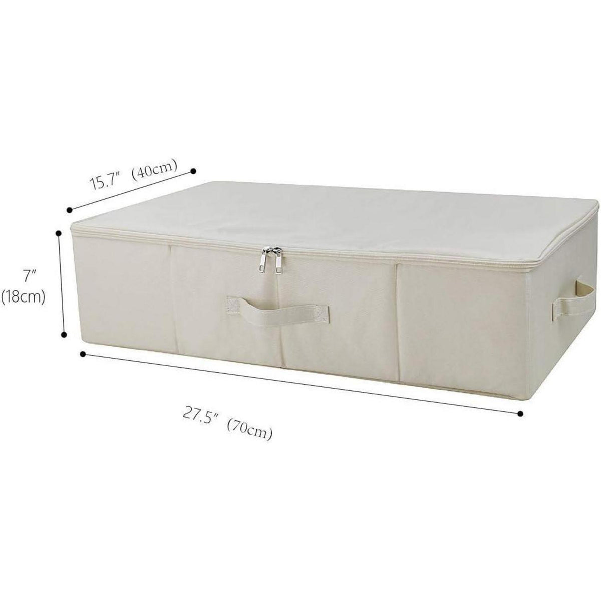 Faltbare Aufbewahrungsboxen mit Deckel, 2er-Pack, Beige