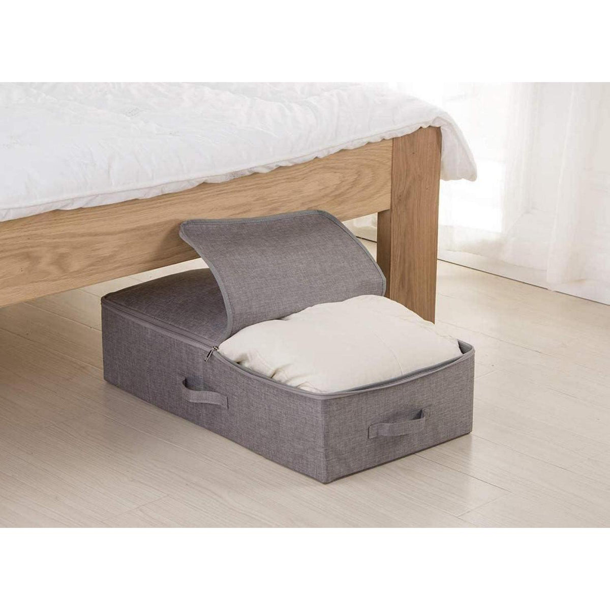 Faltbare Aufbewahrungsboxen mit Deckel, 2er-Pack, Beige