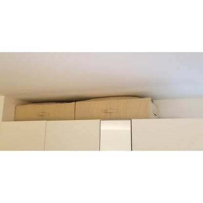 Faltbare Aufbewahrungsboxen mit Deckel, 2er-Pack, Beige