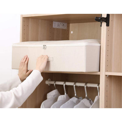 Faltbare Aufbewahrungsboxen mit Deckel, 2er-Pack, Beige
